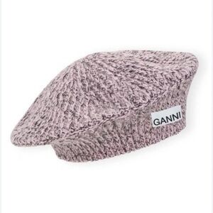GANNI Women’s Lilac Wool Knit Beret One size